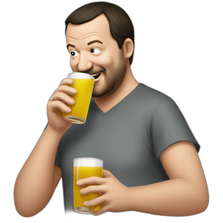 Matteo Salvini drinking emoji