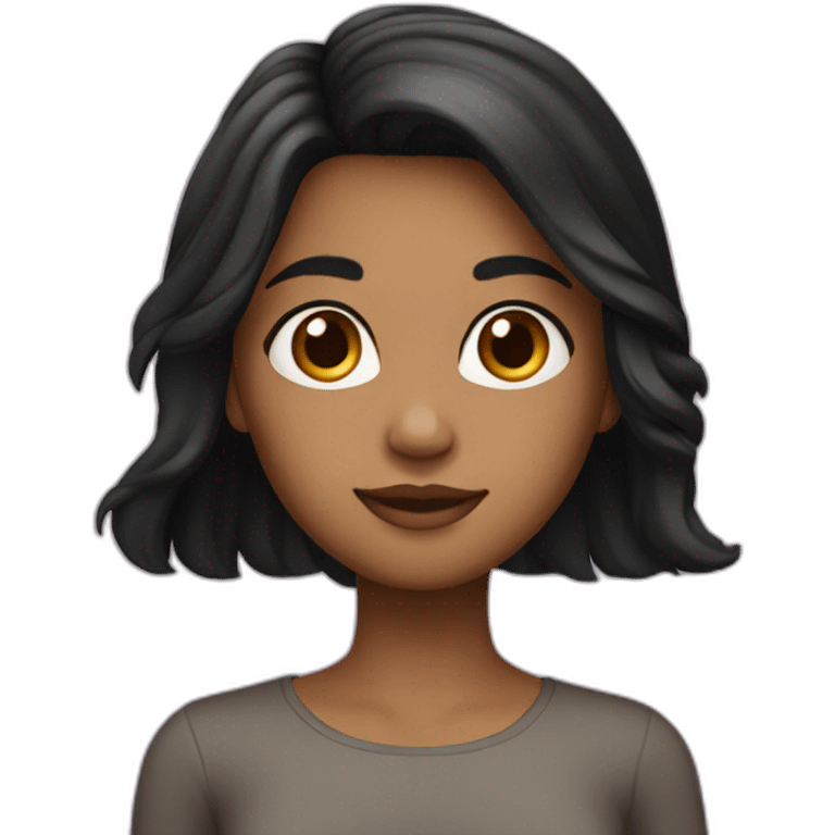 Birthday girl with black long hair and wheatish skin tone emoji