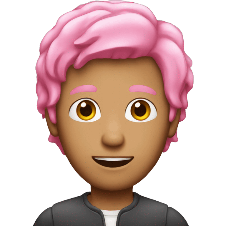 man, with pink hair, and bob emoji