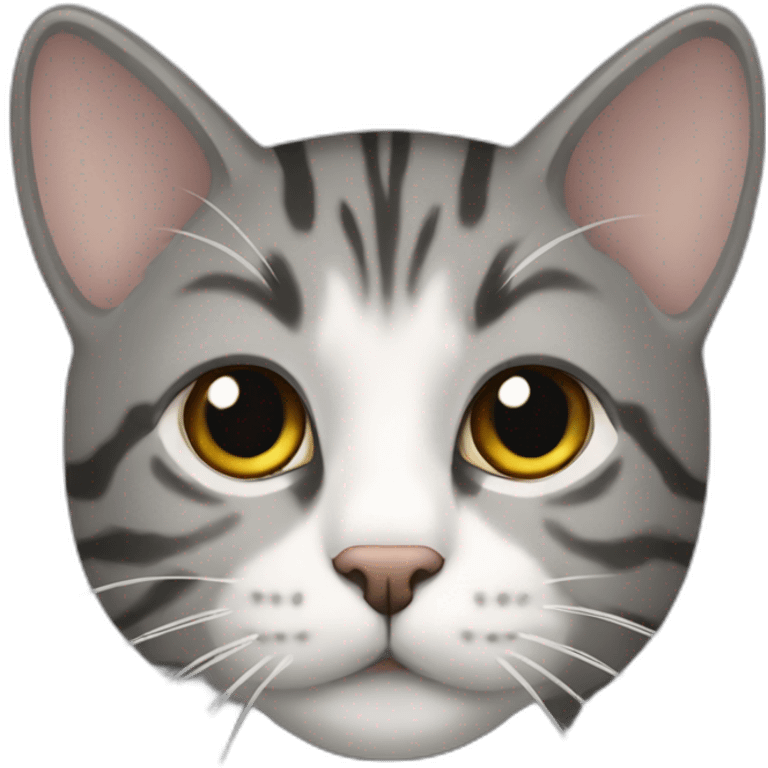 with and grey tabby cat emoji