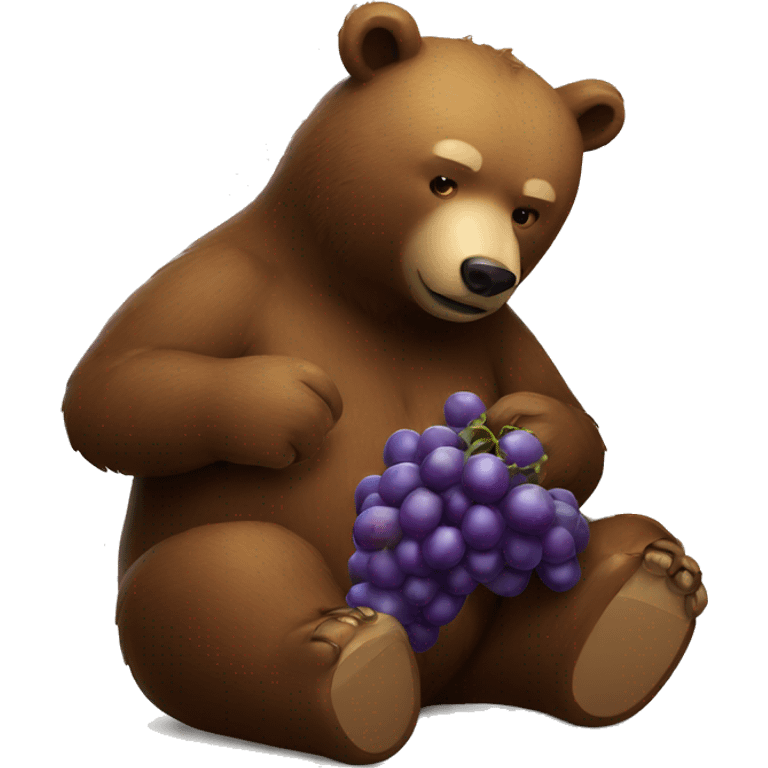 drunk bear with grapes and bear emoji