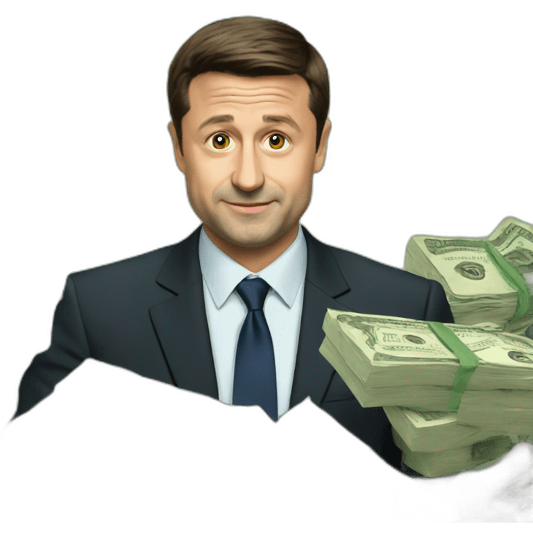 Zelensky with bears and money emoji