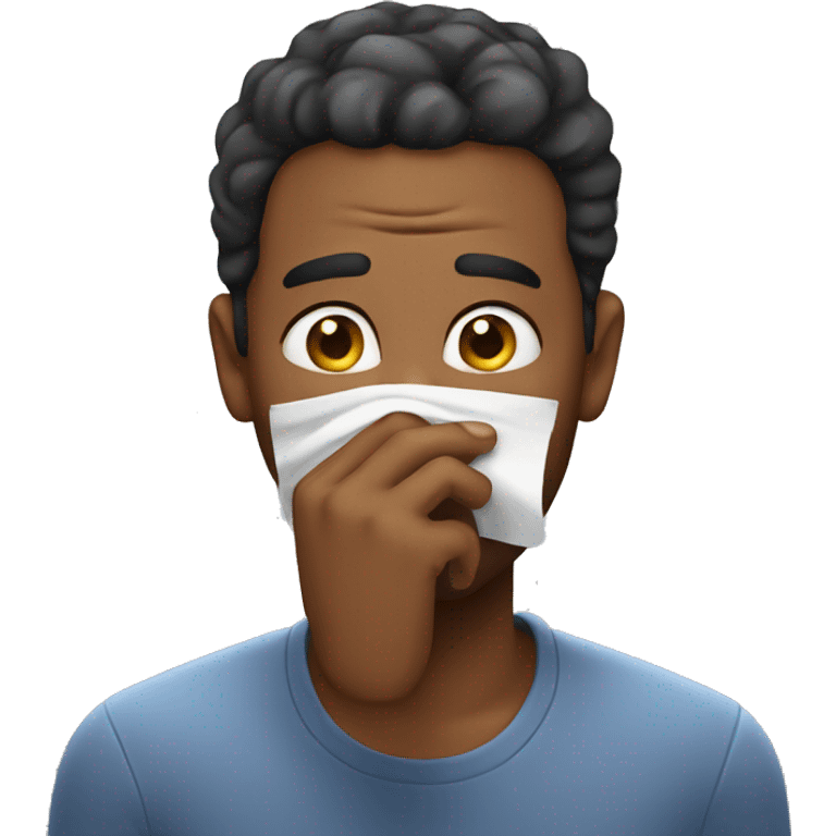 man covering nose smell bad emoji