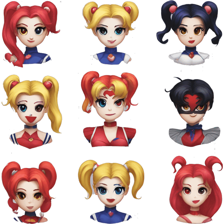 Sailor moon harley quinn  emoji