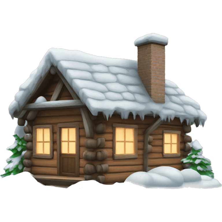 Snowy cabin emoji