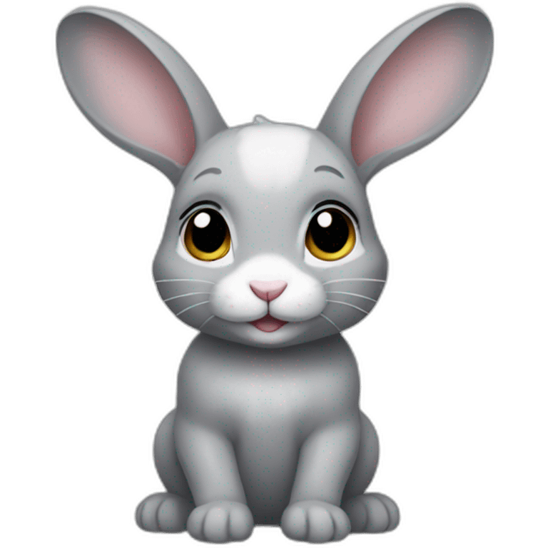 Grey baby rabbit emoji