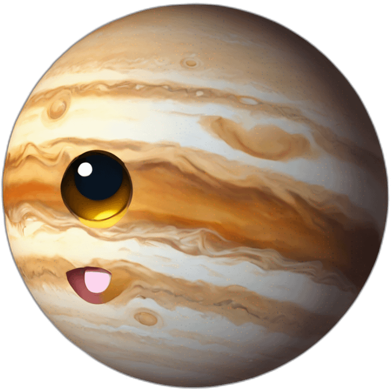 planet jupiter with closed open mouth and dreamy eyes emoji