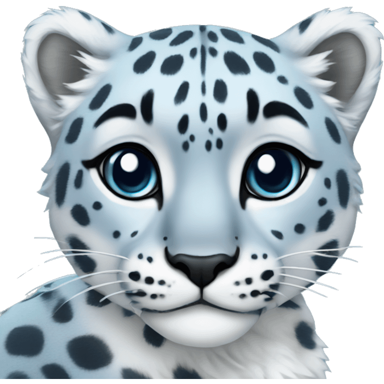 a pastel blue snow leopard emoji