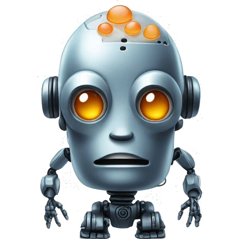 robot with big brain emoji