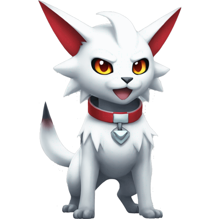 Cool Edgy Absol-Torracat-Zangoose-Sneasel with a collar on, full body emoji