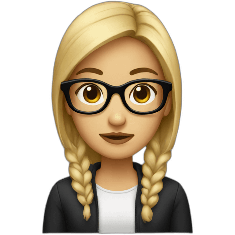 A girl with dark square glasses emoji