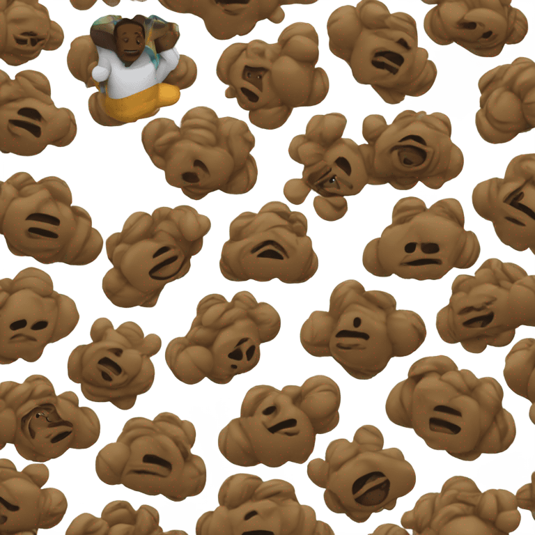 Pile of poop skydiving  emoji