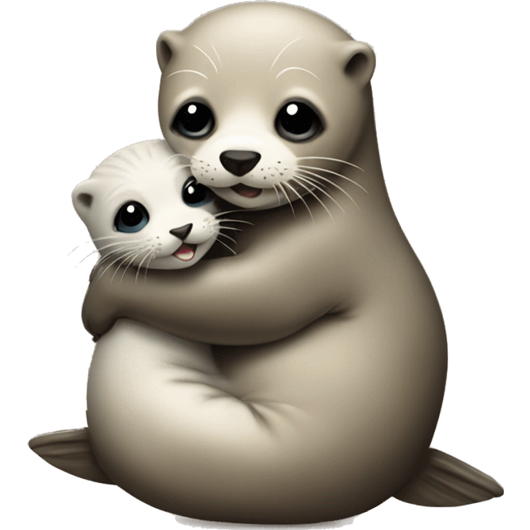 seal hugging ferret  emoji