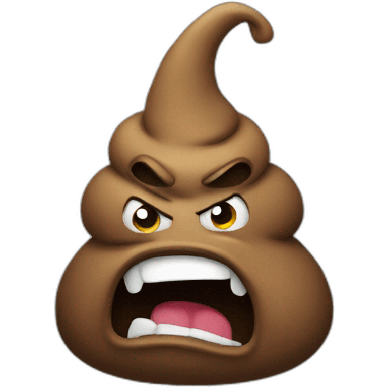 angry poop emoji