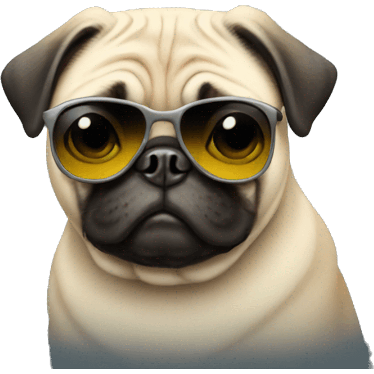 Pug with sunglasses emoji