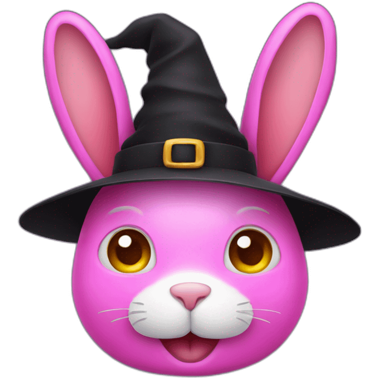 pink rabbit face with Halloween hat emoji