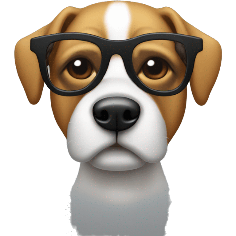 Perro con lentes negros emoji