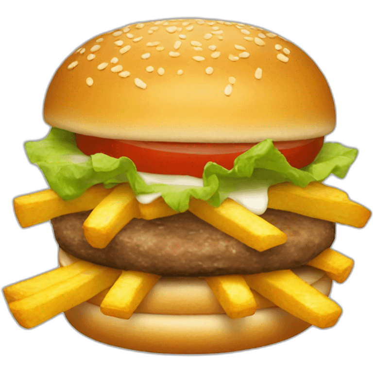 Burger frite  emoji