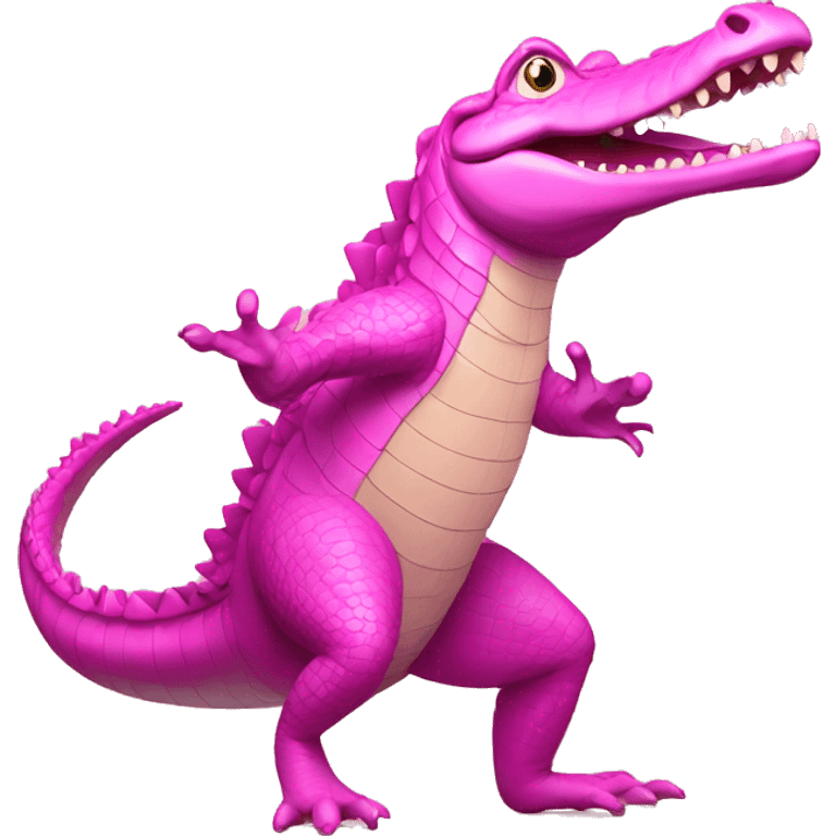 a crocodile dancing like a classic dancer in pink tutù emoji