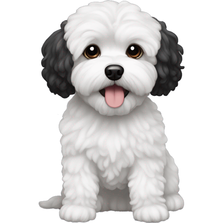 A Maltipoo dog black emoji