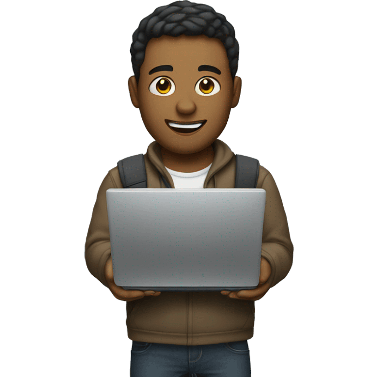 tech guy with laptop in hand emoji