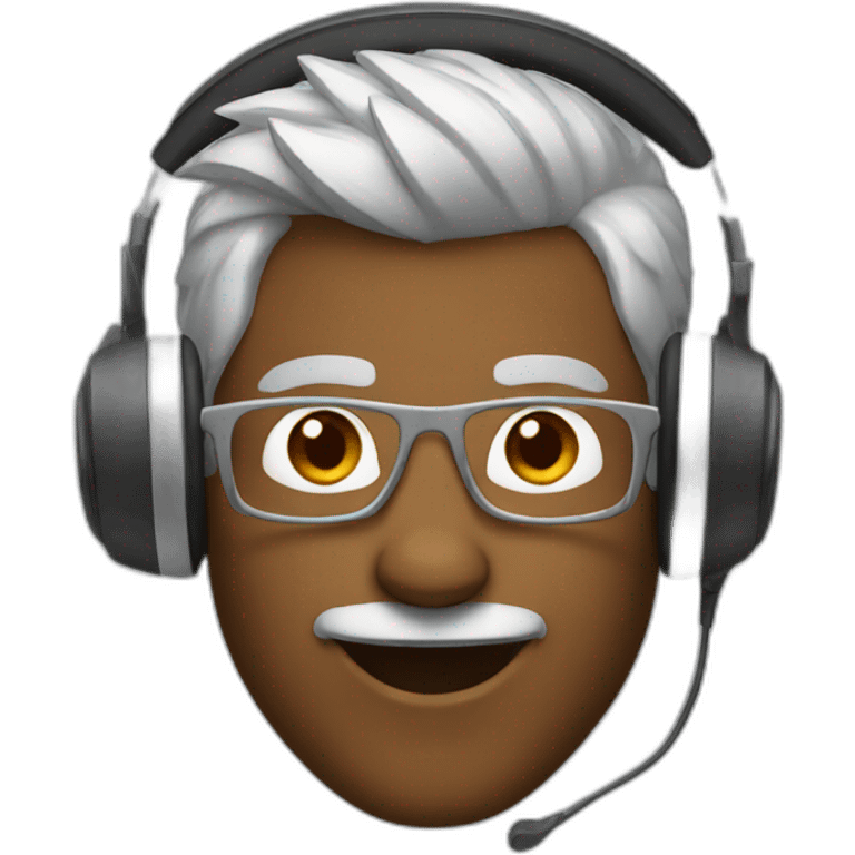 Silver fox with Headphones emoji