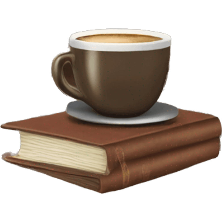 Books with a coffee cup on top emoji