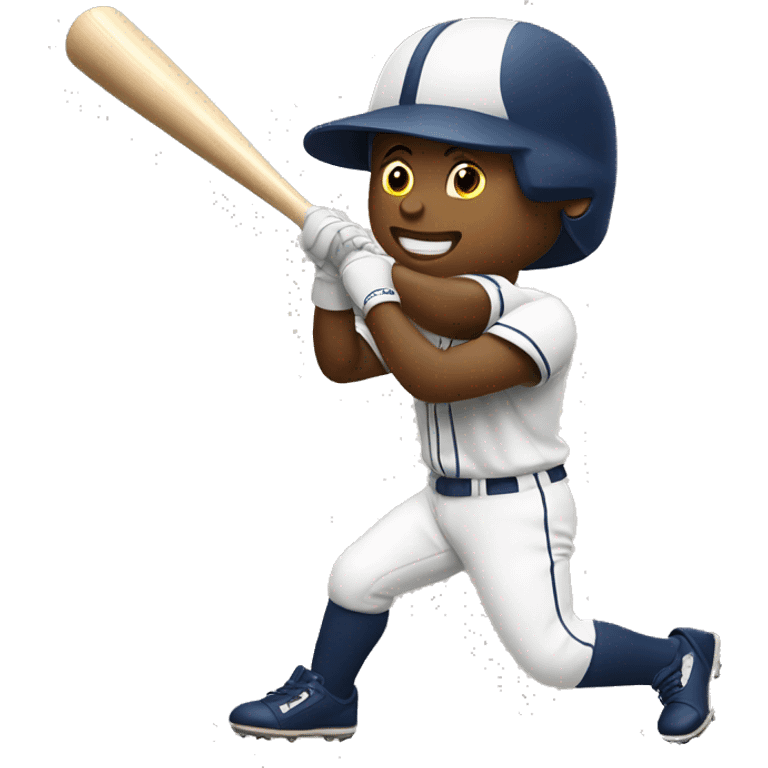 Baseball player swinging bat emoji