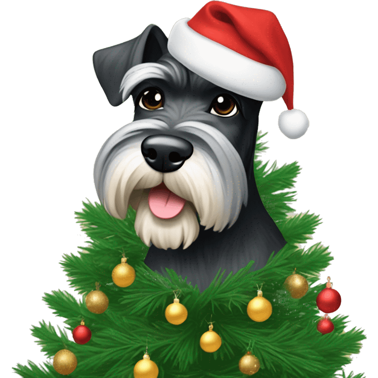 Schnauzer Christmas tree emoji