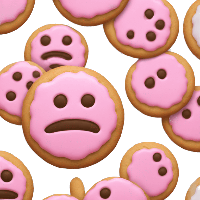 Cookie with pink frosting  emoji