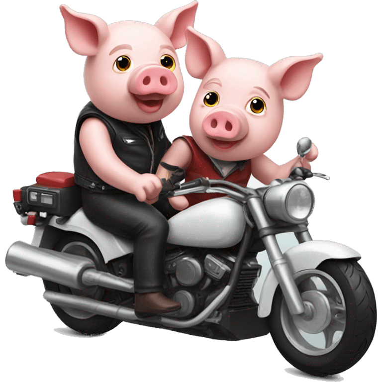 pig couple riding a motorcycle emoji