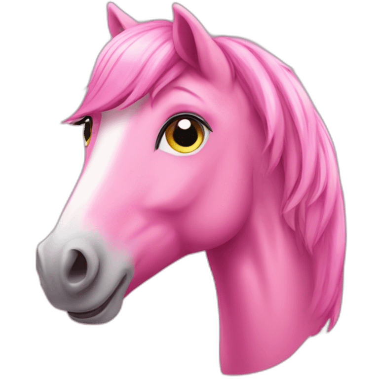 happy pink horse emoji