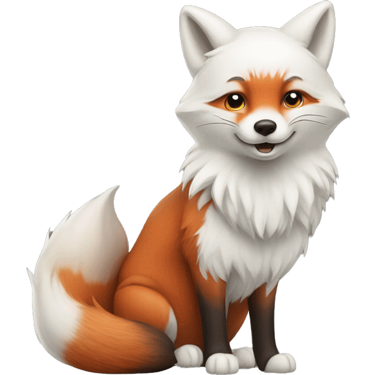 A red fox and a snowy arctic fox emoji