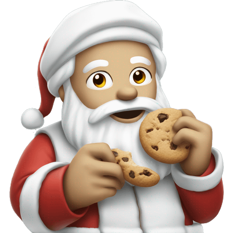 White Santa eating cookies  emoji