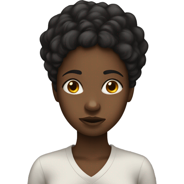 black girl with blank emotion  emoji