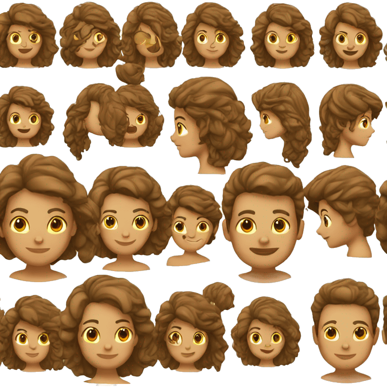 Persona con pelo marrón largo, emoji