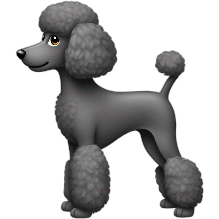 poodle profile dark gray emoji