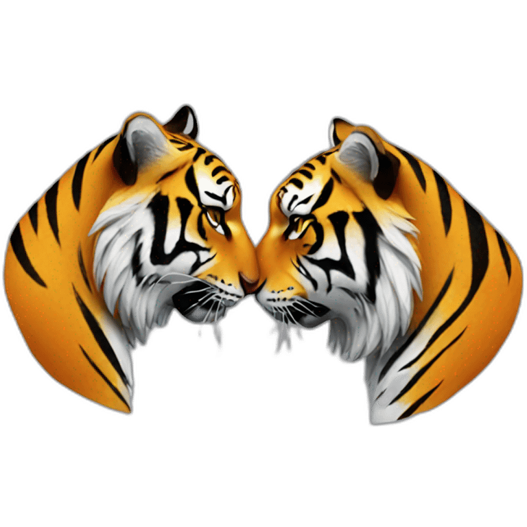 kissing tiger emoji