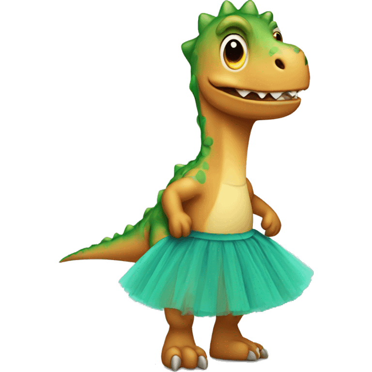 Dino in a tutu emoji