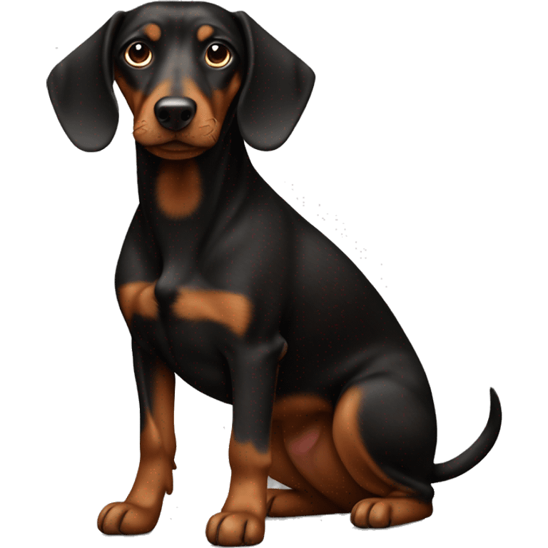 black and brown teckel dog emoji