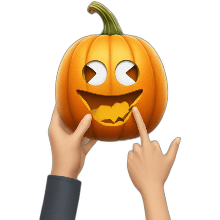 Pumpkin eating a person emoji