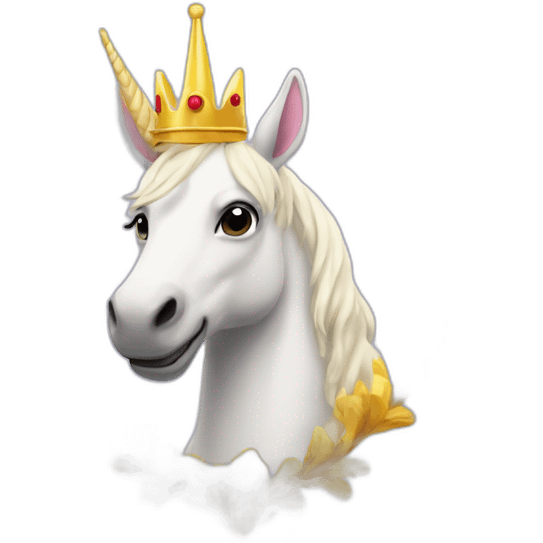 Licorne avec couronne emoji