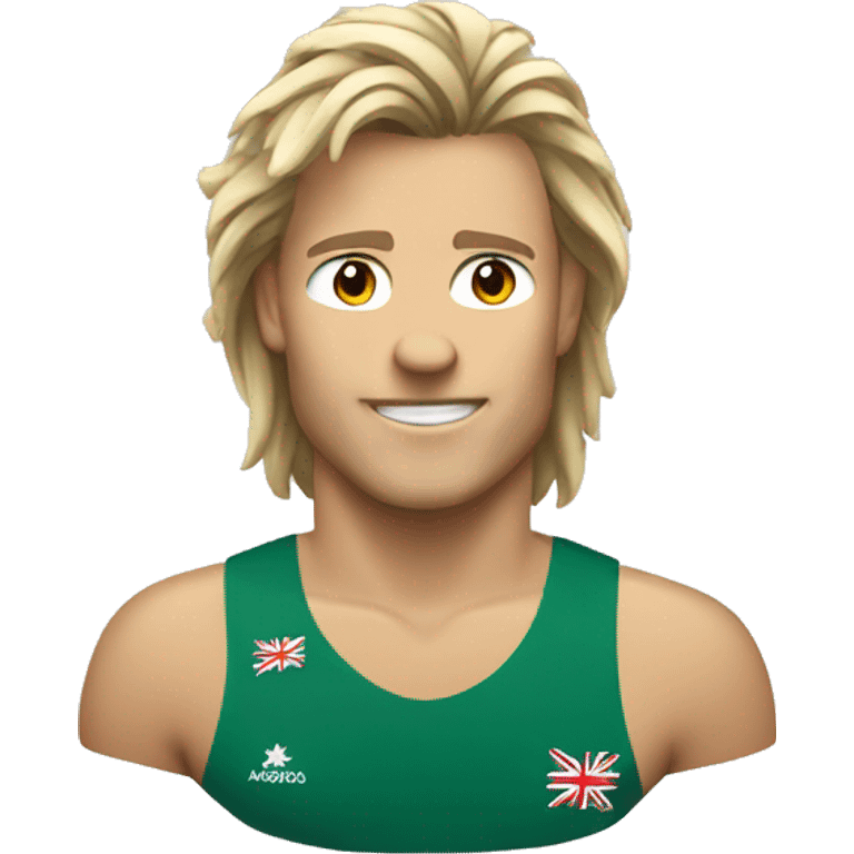 Australian Olympics athlete with a mullet hairstyle emoji