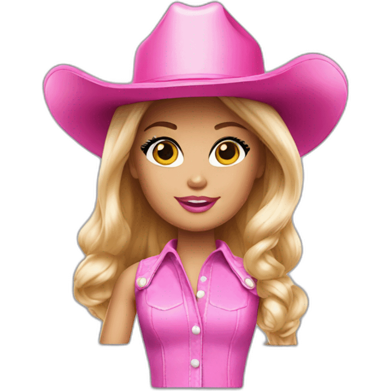 barbie with a pink cowboy hat emoji