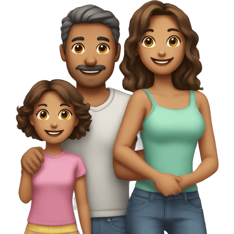 Familia de 2 adultos y dos niñas emoji