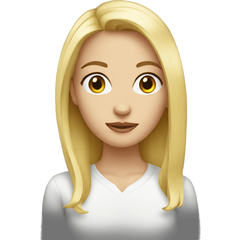 small head large eyes woman blonde emoji