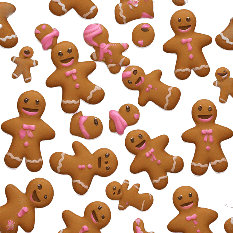 gingerbread man with pink emoji