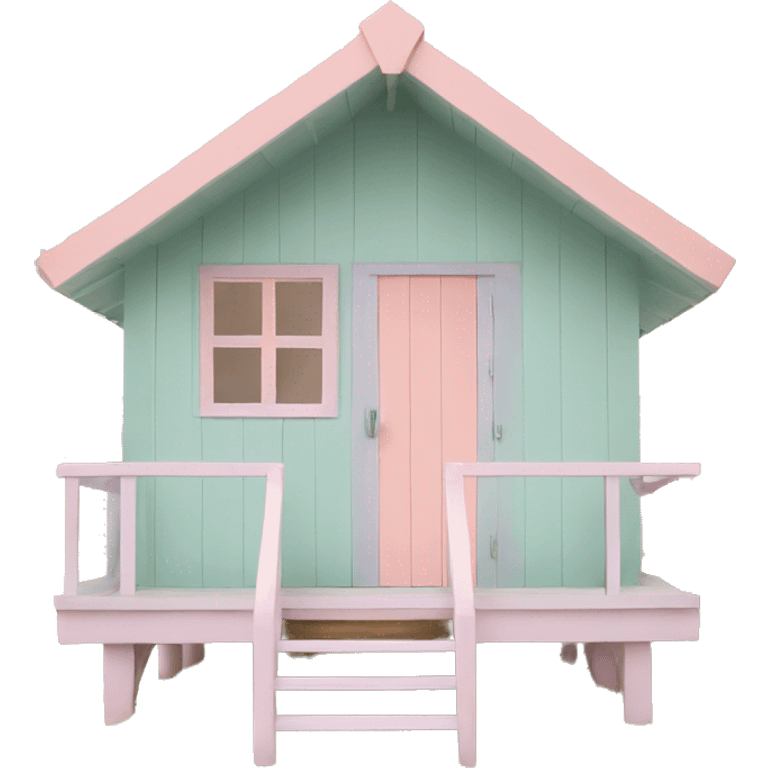 Pastel aesthetic beach hut emoji