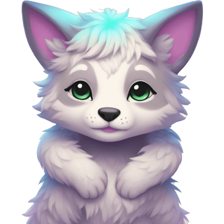 Full body Kawaii bright fantasy ethereal anthro fursona animal emoji