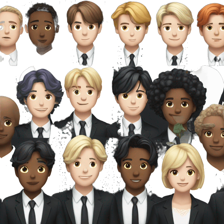 BTS together in black suit  emoji